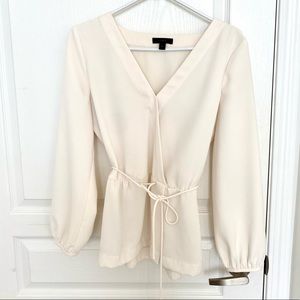 J.Crew Crepe Faux-Wrap Blouse (US 8T)